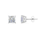 Load image into Gallery viewer, 0.50 To 5 Carat Princess Cut Lab Created Diamond Stud Earring For Women 14K Gold
