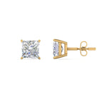 Load image into Gallery viewer, 0.50 To 5 Carat Princess Cut Lab Created Diamond Stud Earring For Women 14K Gold
