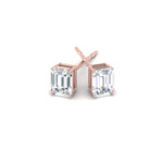 Load image into Gallery viewer, 1/2 To 5 Ctw Emerald Cut Basket Lab Diamond Stud Earring 14K Gold
