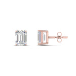 Load image into Gallery viewer, 1/2 To 5 Ctw Emerald Cut Basket Lab Diamond Stud Earring 14K Gold
