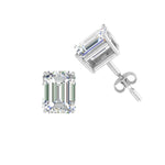 Load image into Gallery viewer, 1/2 To 5 Ctw Emerald Cut Basket Lab Diamond Stud Earring 14K Gold
