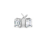 Load image into Gallery viewer, 1/2 To 5 Ctw Emerald Cut Basket Lab Diamond Stud Earring 14K Gold
