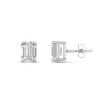 Load image into Gallery viewer, 1/2 To 5 Ctw Emerald Cut Basket Lab Diamond Stud Earring 14K Gold
