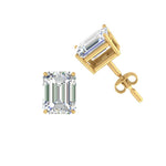 Load image into Gallery viewer, 1/2 To 5 Ctw Emerald Cut Basket Lab Diamond Stud Earring 14K Gold
