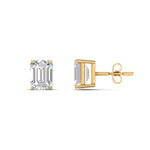 Load image into Gallery viewer, 1/2 To 5 Ctw Emerald Cut Basket Lab Diamond Stud Earring 14K Gold
