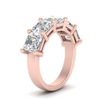 Load image into Gallery viewer, Five Stone Asscher Cut Lab Diamond Ring 14K Gold
