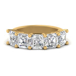 Load image into Gallery viewer, Five Stone Asscher Cut Lab Diamond Ring 14K Gold
