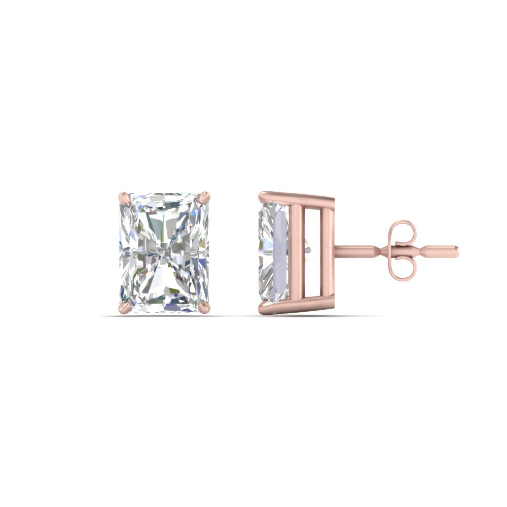 1/2 To 4 Carat Radiant Cut Lab Created Diamond Women Stud Earring 14K Gold