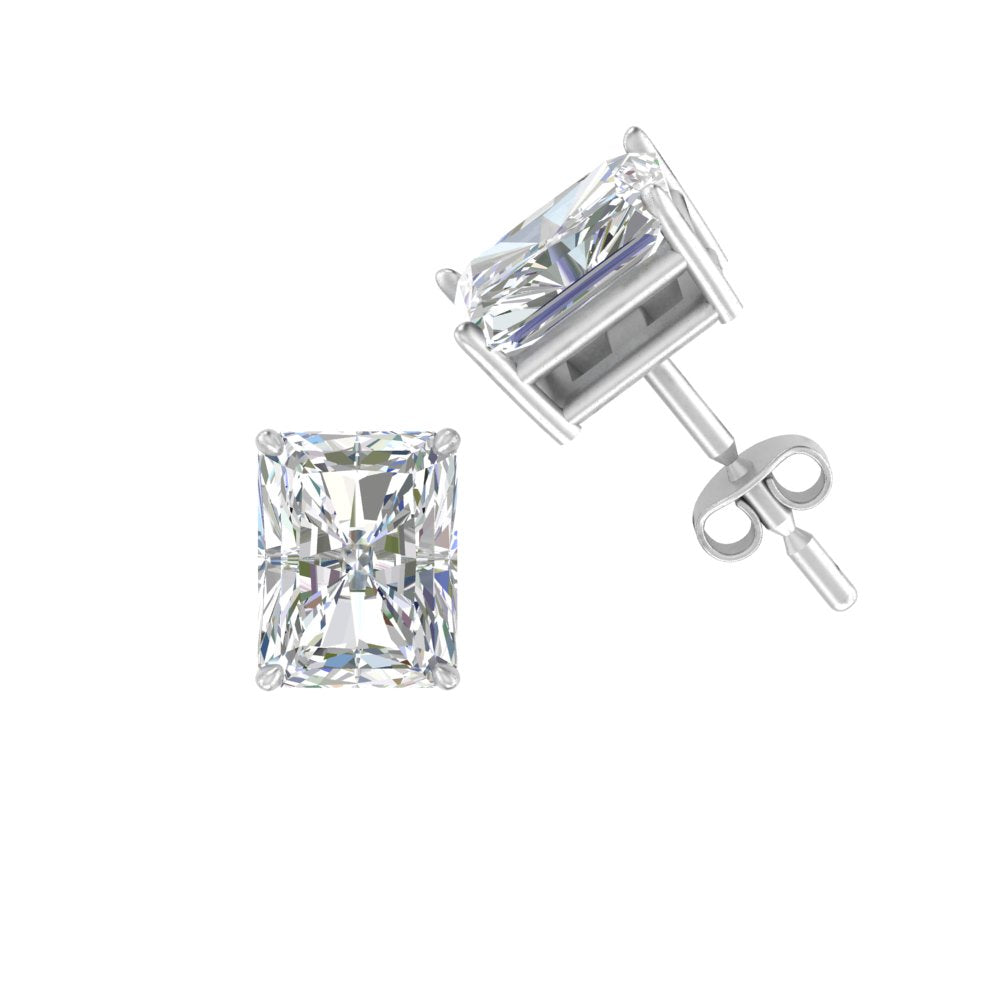 1/2 To 4 Carat Radiant Cut Lab Created Diamond Women Stud Earring 14K Gold