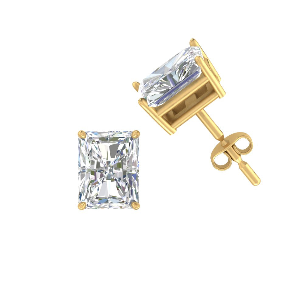 1/2 To 4 Carat Radiant Cut Lab Created Diamond Women Stud Earring 14K Gold