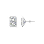 Load image into Gallery viewer, 0.50 To 4 Carat Lab Diamond Radiant Stud Bezel Set Earring For Women 14K Gold
