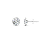 Load image into Gallery viewer, 0.25 To 5 Carat Lab Diamond Round Stud Bezel Set Earring For Women 14K Gold
