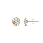 Load image into Gallery viewer, 0.25 To 5 Carat Lab Diamond Round Stud Bezel Set Earring For Women 14K Gold
