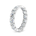 Load image into Gallery viewer, 2 Ctw To 4.50 Ctw Asscher Lab Diamond Bezel Set Eternity Ring 14K Gold
