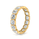 Load image into Gallery viewer, 2 Ctw To 4.50 Ctw Asscher Lab Diamond Bezel Set Eternity Ring 14K Gold
