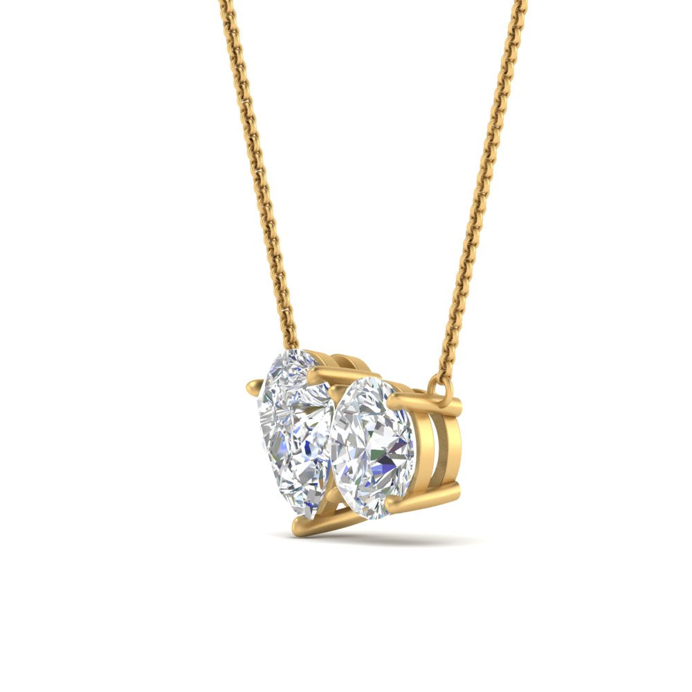 4 Ct. Lab Grown Diamond Toi Et Moi Women Pendant 14K Gold