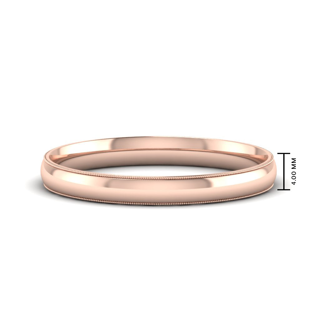 Comfort Fit Milgrain Edge Wedding Band 14K Gold