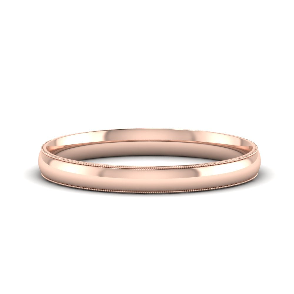 Comfort Fit Milgrain Edge Wedding Band 14K Gold