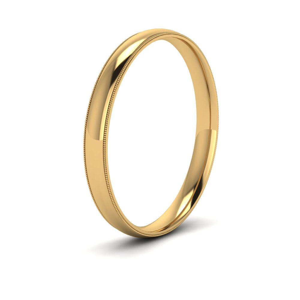 Comfort Fit Milgrain Edge Wedding Band 14K Gold