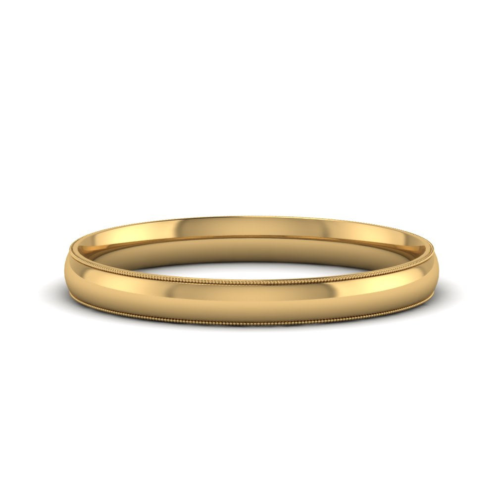 Comfort Fit Milgrain Edge Wedding Band 14K Gold