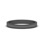 Load image into Gallery viewer, Flat Milgrain Stackable Mens Wedding Band In 14K Black Gold | Cuts &amp; Carat
