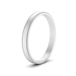 Load image into Gallery viewer, Flat Milgrain Stackable Mens Wedding Band In 14K White Gold | Cuts &amp; Carat
