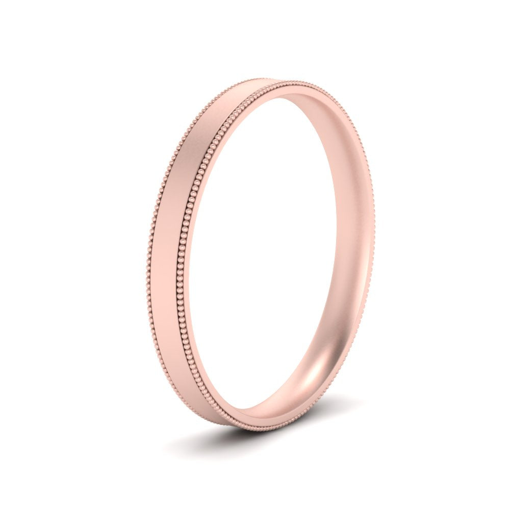 4 MM Flat Stack Stepped Edge Comfort Fit Mens Wedding Band 14K Rose Gold | Cuts & Carat