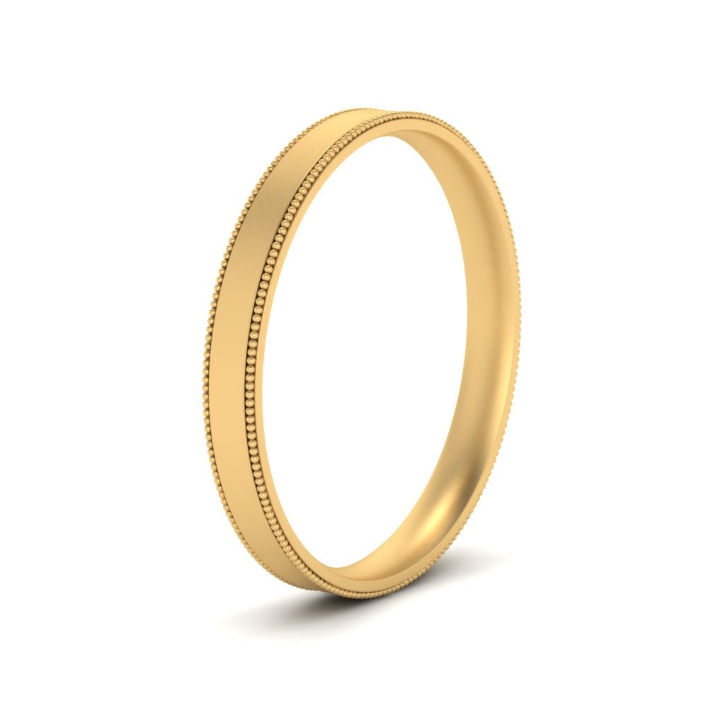 4 MM Flat Stack Stepped Edge Comfort Fit Mens Wedding Band 14K Yellow Gold | Cuts & Carat