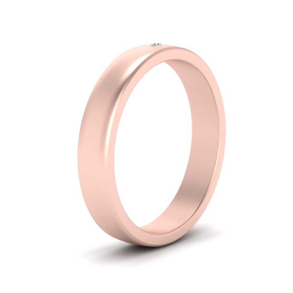 Round Cut Lab Diamond Classic Wedding Band For Mens 14k Rose Gold|Cuts & Carat