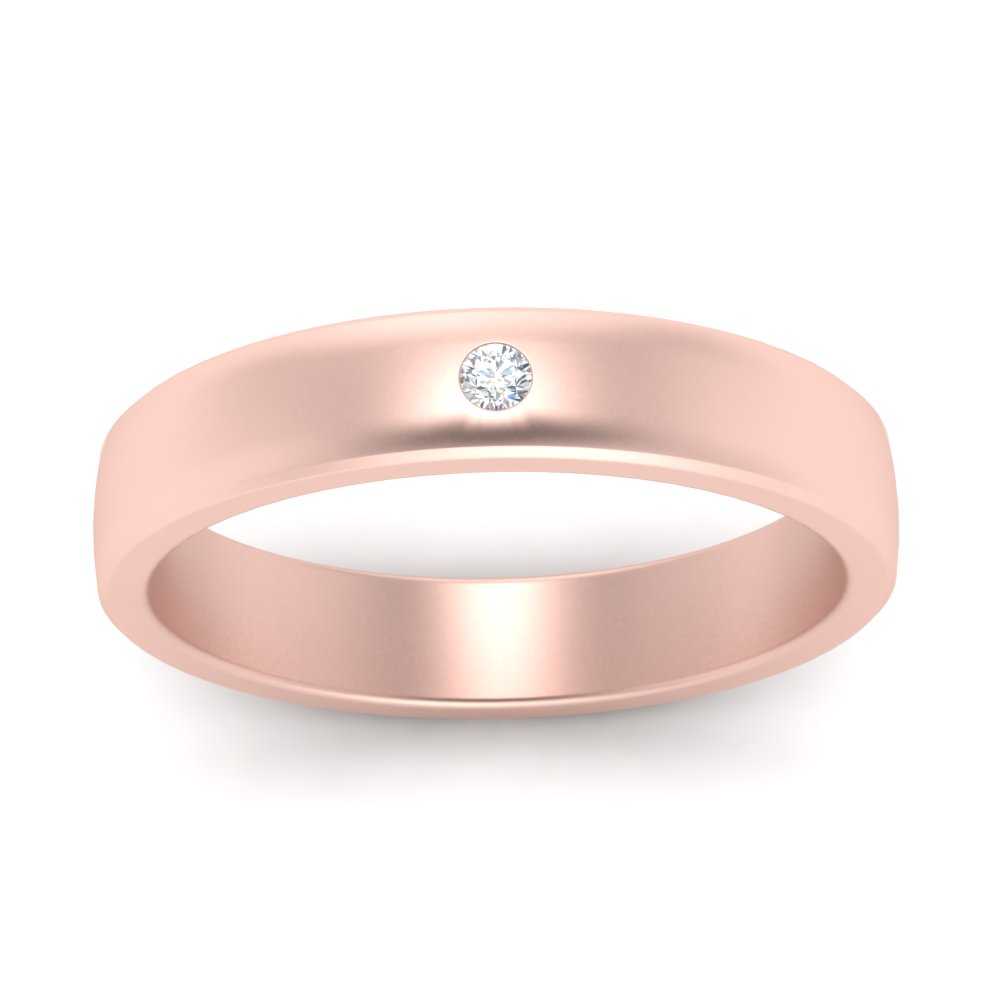 Round Cut Lab Diamond Classic Wedding Band For Mens 14k Rose Gold|Cuts & Carat