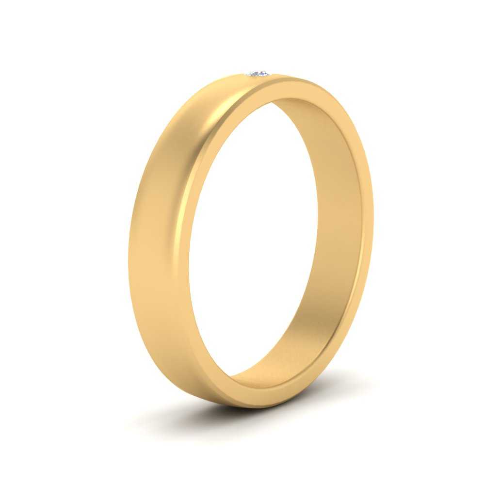 Round Cut Lab Diamond Classic Wedding Band For Mens 14k Yellow Gold|Cuts & Carat