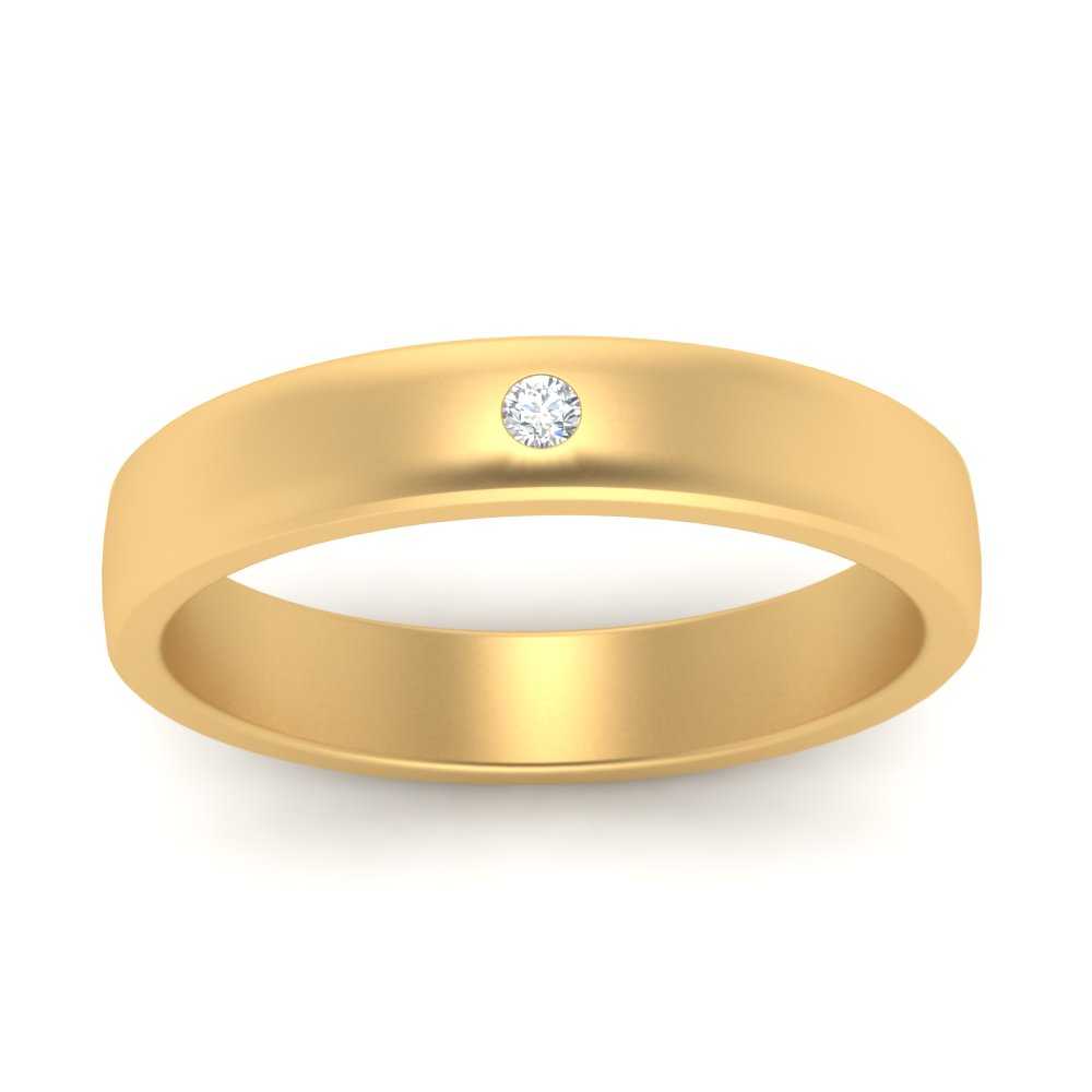 Round Cut Lab Diamond Classic Wedding Band For Mens 14k Yellow Gold|Cuts & Carat