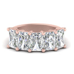 Load image into Gallery viewer, 0.50 To 5 Ct Radiant Cut Lab Diamond Five Stone Wedding Band 14k Gold
