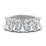 Load image into Gallery viewer, 0.50 To 5 Ct Radiant Cut Lab Diamond Five Stone Wedding Band 14k Gold
