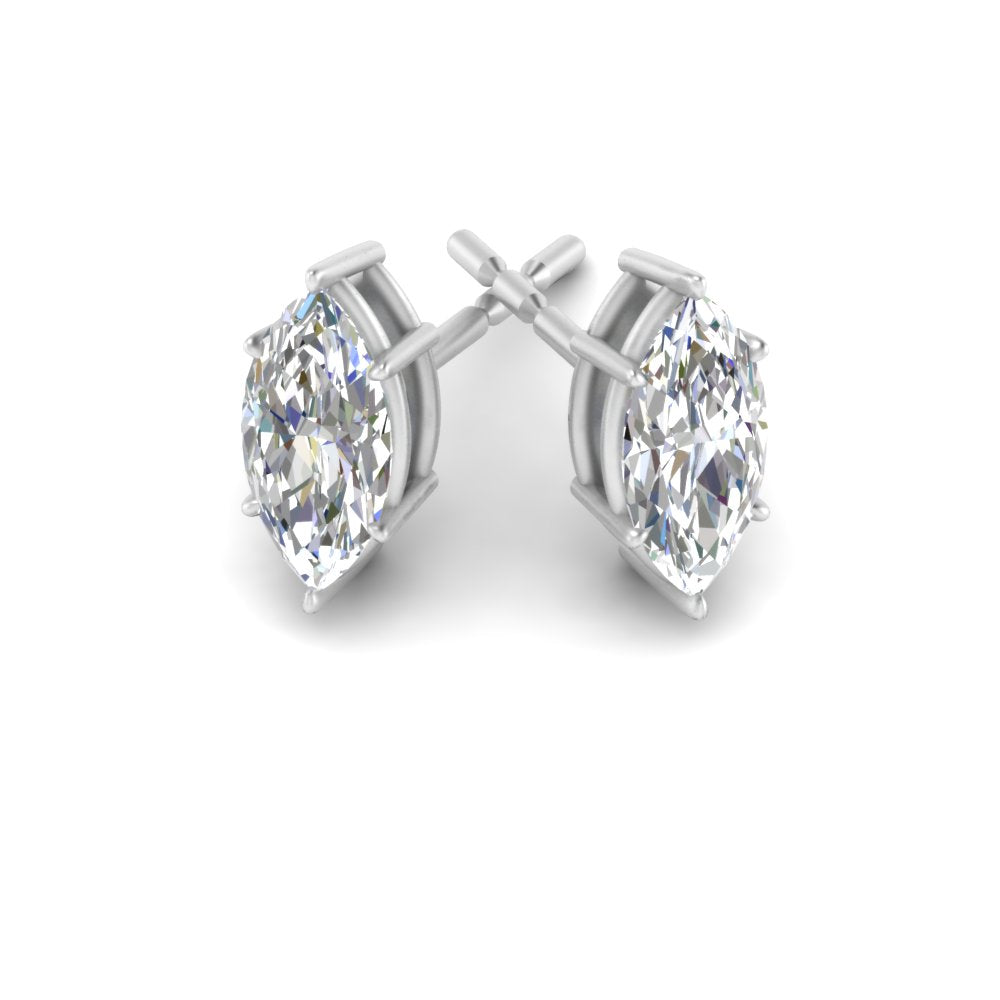 0.50 To 5 Carat Marquise Lab Created Diamond Stud Earring 14K Gold