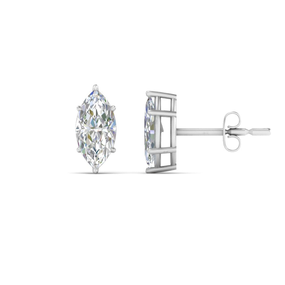 0.50 To 5 Carat Marquise Lab Created Diamond Stud Earring 14K Gold