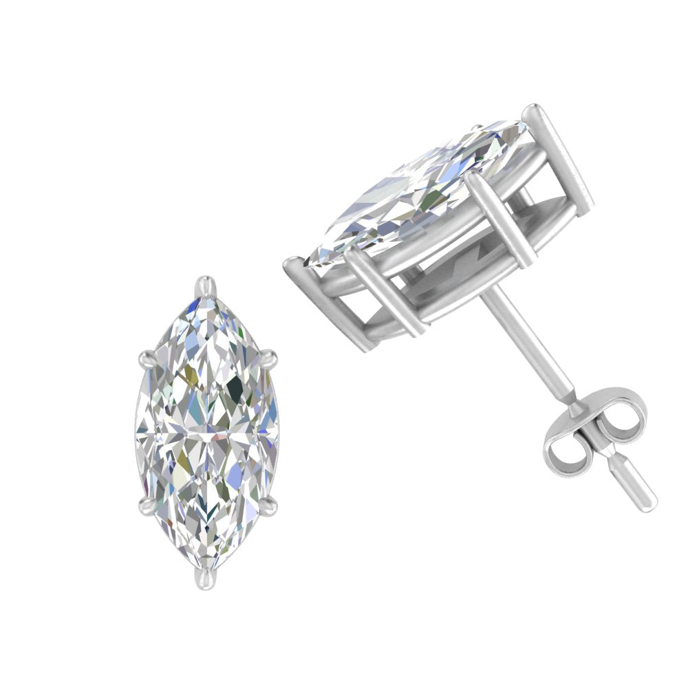 0.50 To 5 Carat Marquise Lab Created Diamond Stud Earring 14K Gold