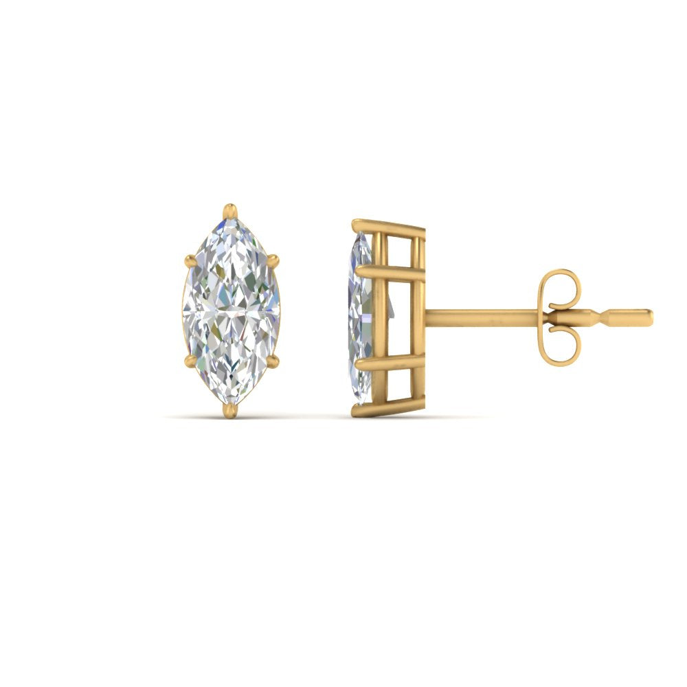 0.50 To 5 Carat Marquise Lab Created Diamond Stud Earring 14K Gold