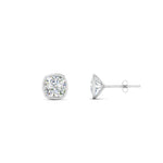 Load image into Gallery viewer, 0.5 To 5 Carat Lab Diamond Cushion Stud Bezel Set Earring For Women 14K Gold
