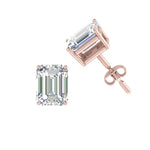 Load image into Gallery viewer, 1/2 To 5 Ctw Emerald Cut Basket Lab Diamond Stud Earring 14K Gold
