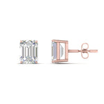 Load image into Gallery viewer, 1/2 To 5 Ctw Emerald Cut Basket Lab Diamond Stud Earring 14K Gold
