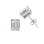 Load image into Gallery viewer, 1/2 To 5 Ctw Emerald Cut Basket Lab Diamond Stud Earring 14K Gold
