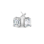 Load image into Gallery viewer, 1/2 To 5 Ctw Emerald Cut Basket Lab Diamond Stud Earring 14K Gold
