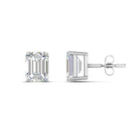 Load image into Gallery viewer, 1/2 To 5 Ctw Emerald Cut Basket Lab Diamond Stud Earring 14K Gold
