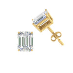 Load image into Gallery viewer, 1/2 To 5 Ctw Emerald Cut Basket Lab Diamond Stud Earring 14K Gold
