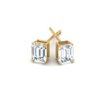 Load image into Gallery viewer, 1/2 To 5 Ctw Emerald Cut Basket Lab Diamond Stud Earring 14K Gold
