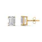 Load image into Gallery viewer, 1/2 To 5 Ctw Emerald Cut Basket Lab Diamond Stud Earring 14K Gold
