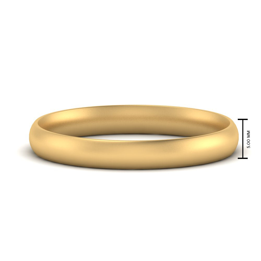 1 MM To 6 MM Comfort Fit Plain Wedding Band 14K Gold