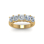 Load image into Gallery viewer, Five Stone Asscher Cut Lab Diamond Ring 14K Gold
