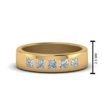 Load image into Gallery viewer, 2 Stone Round Cut Lab Diamond Wedding Band For Mens 14k Yellow Gold|Cuts &amp; Carat
